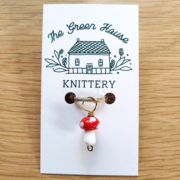 The Green House Knittery Mushroom Stitch Marker