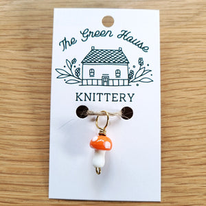 The Green House Knittery Mushroom Stitch Marker