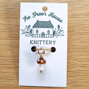 The Green House Knittery Mushroom Stitch Marker