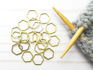 Fox & Pine Brass Hexagon Stitch Markers