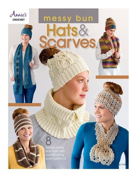 Messy Bun Hats & Scarves Crochet Patterns
