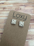 Loxy Polymer Tweed Knit Earrings